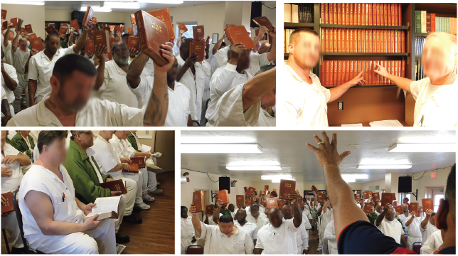 UBB event in Wayne Scott Unit in Texas where Study Bible were donated to inmates, staff and officers