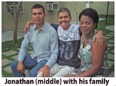 Jonathan with his family – he was 2 months in coma and 7 months in a vegetative state