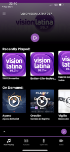 Ahora todos los radioescuchas de Radio Vision Latina FM tendrán la oportunidad de escuchar las canciones, mensajes de fe y otras sorpresas desde los aparatos dispositivos que posean.